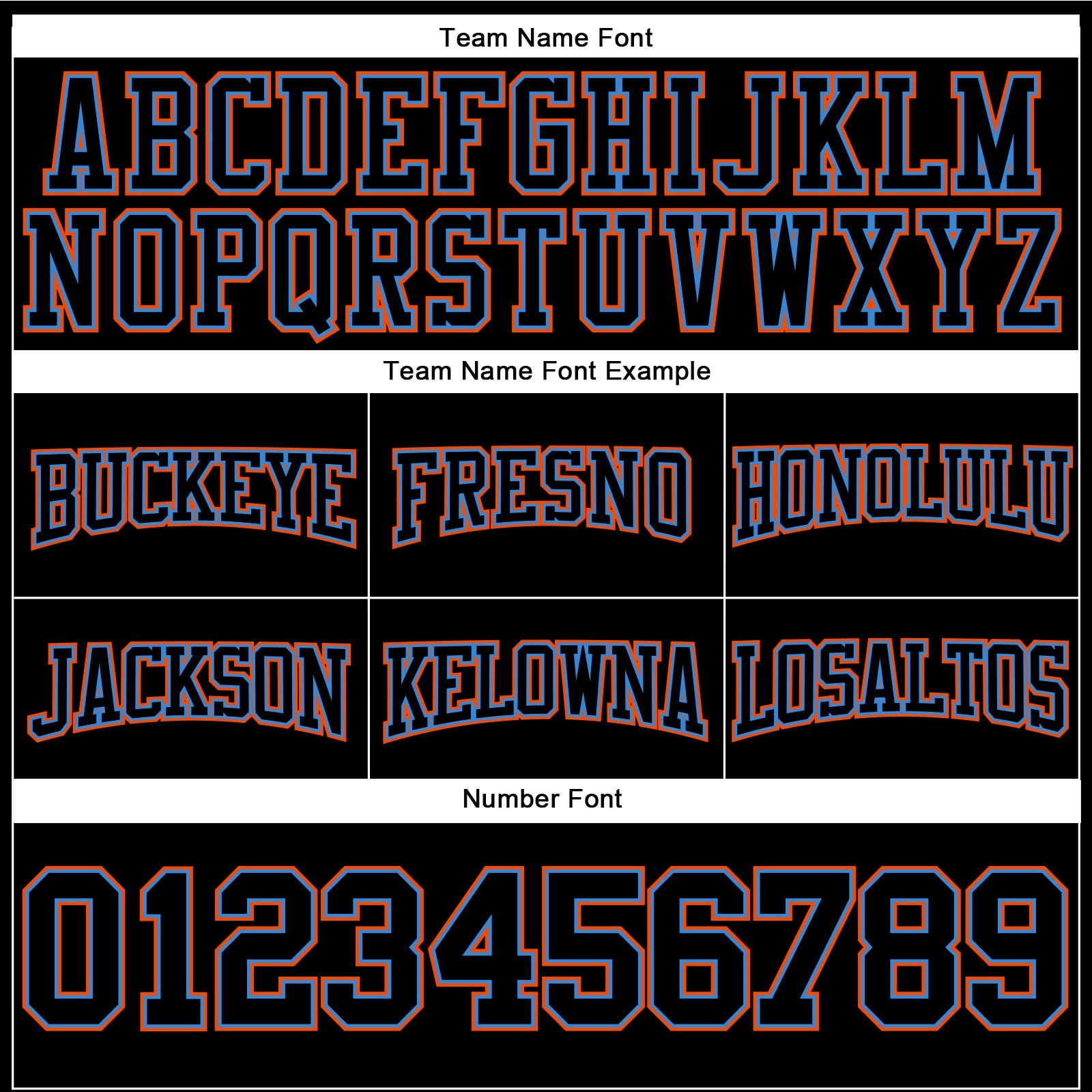 Custom Stitched Black Powder Blue-Orange Football Pullover Sweatshirt Hoodie