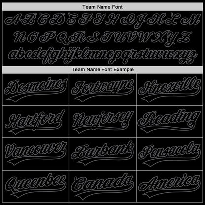 Custom Black Steel Gray Authentic Throwback Baseball Jersey