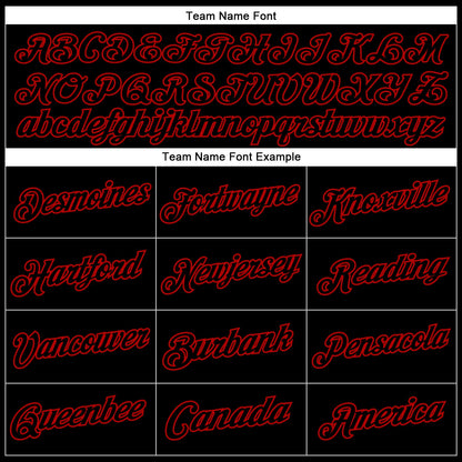 Custom Stitched Black Red Sports Pullover Sweatshirt Hoodie