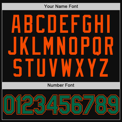 Custom Black Kelly Green-Orange Authentic Throwback Baseball Jersey