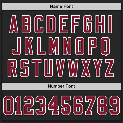 Custom Black Crimson-White Mesh Authentic Football Jersey