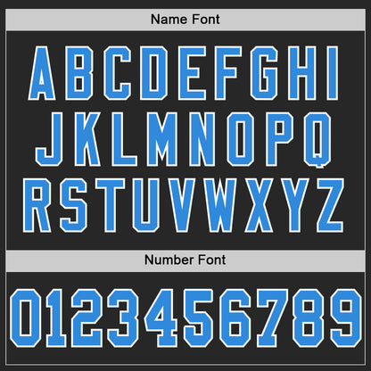 Custom Black Powder Blue-White Mesh Authentic Football Jersey