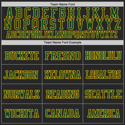 Custom Black Green-Gold Mesh Authentic Football Jersey