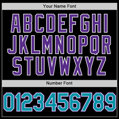 Custom Black Teal-Purple Authentic Throwback Basketball Jersey