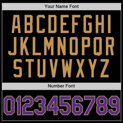 Custom Black Purple-Old Gold Authentic Throwback Basketball Jersey