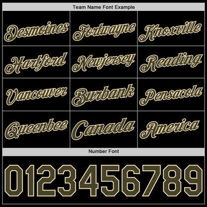 Custom Black Olive-Cream Authentic Basketball Jersey