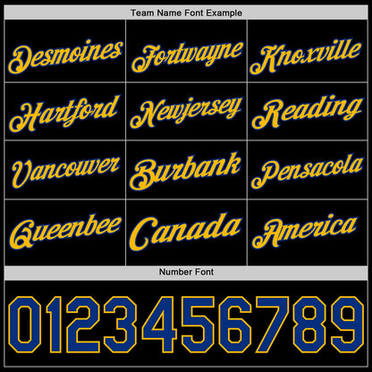 Custom Black Royal-Gold Authentic Basketball Jersey