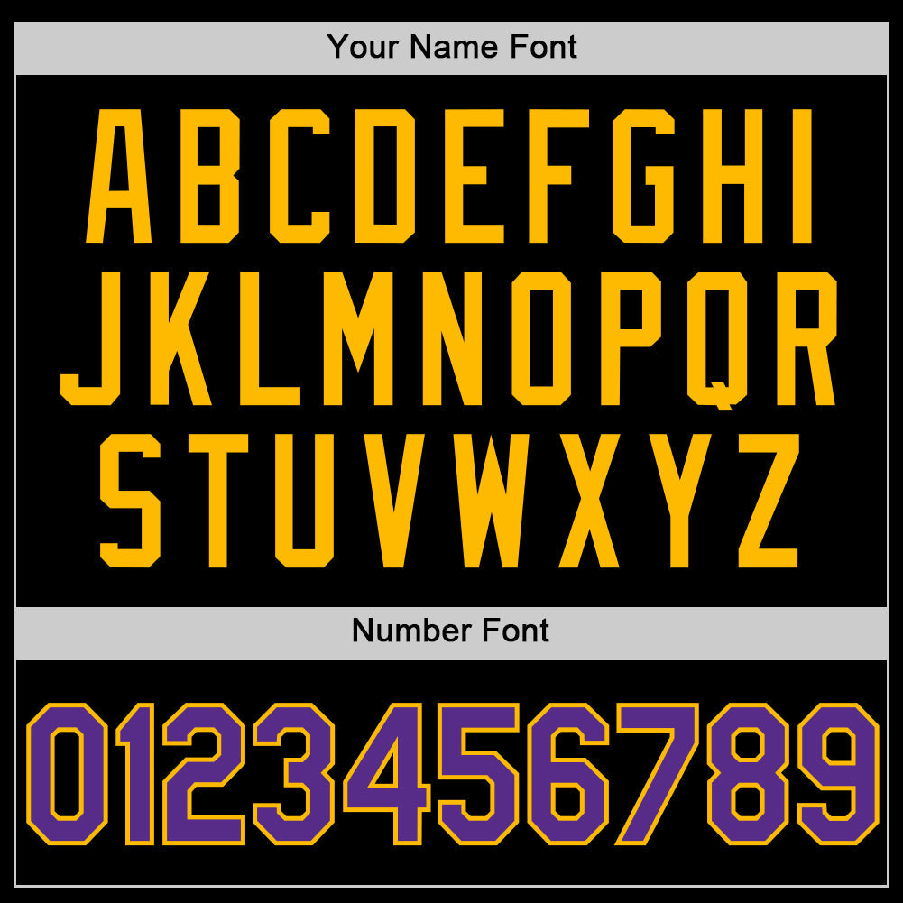 Custom Black Purple-Gold Authentic Basketball Jersey