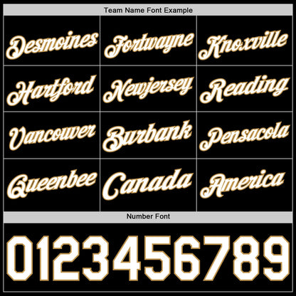 Custom Black White-Old Gold Authentic Basketball Jersey