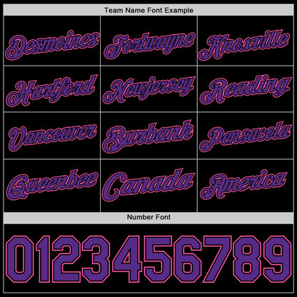 Custom Black Purple-Pink Authentic Basketball Jersey