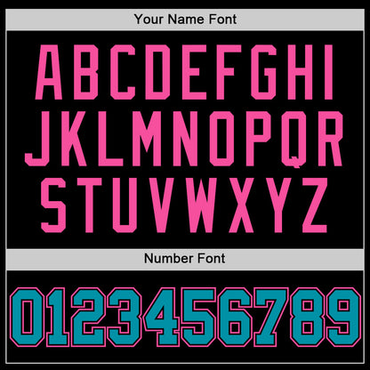 Custom Black Teal-Pink Authentic Basketball Jersey