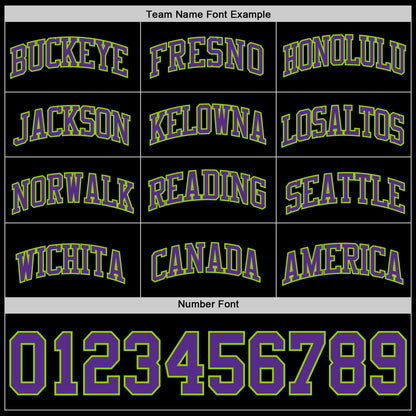 Custom Black Purple-Neon Green Authentic Basketball Jersey