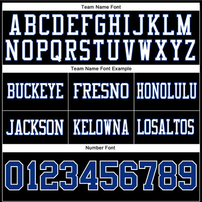 Custom Black Royal-White Authentic Football Jersey