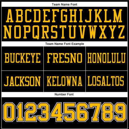 Custom Black Gold-White Authentic Football Jersey