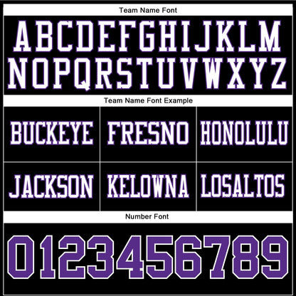 Custom Black Purple-White Authentic Football Jersey