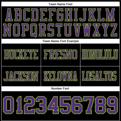 Custom Black Purple-Neon Green Authentic Football Jersey