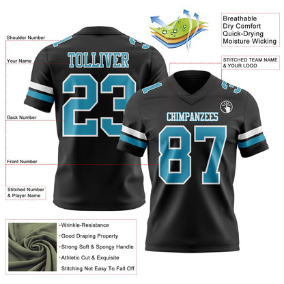 Custom Black Panther Blue-White Authentic Football Jersey
