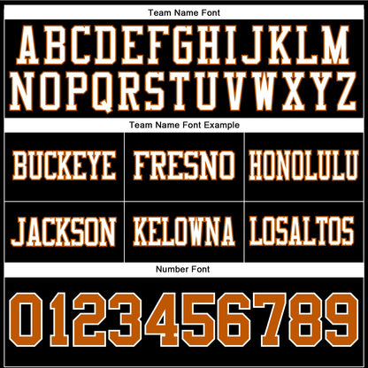 Custom Black Texas Orange-White Authentic Football Jersey