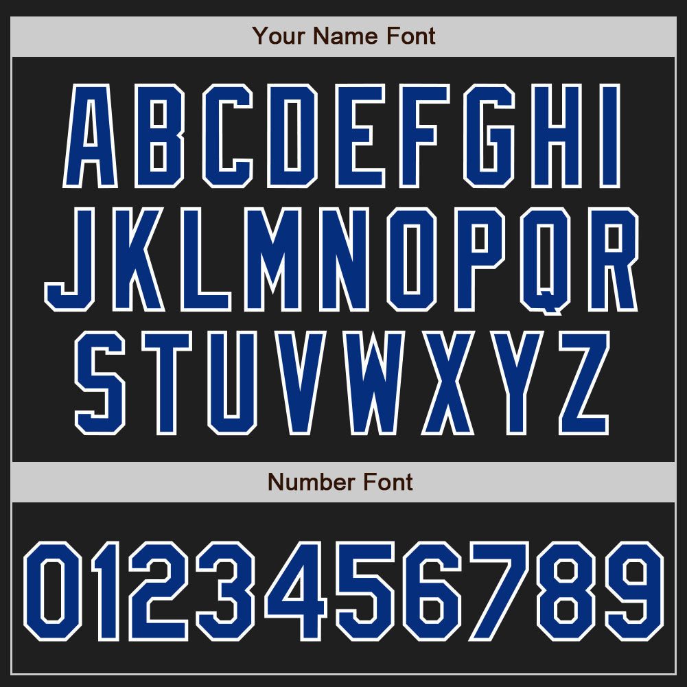 Custom Stitched Black Royal-White Baseball Pullover Sweatshirt Hoodie