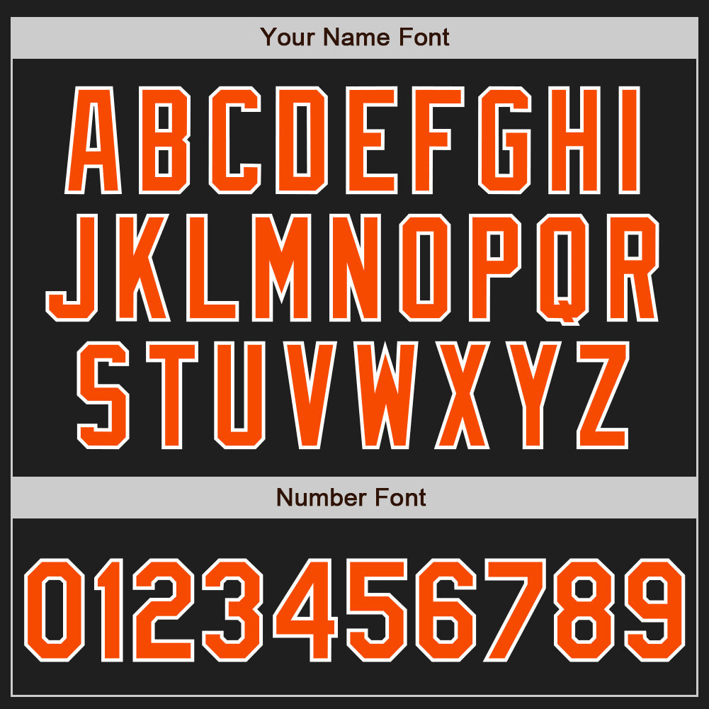 Custom Stitched Black Orange-White Baseball Pullover Sweatshirt Hoodie