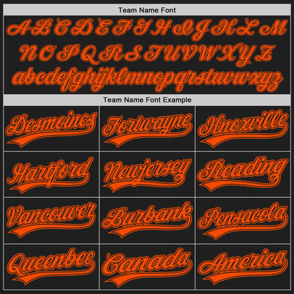Custom Stitched Black Orange Baseball Pullover Sweatshirt Hoodie