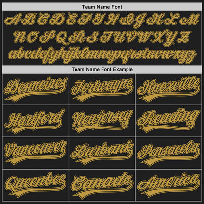 Custom Stitched Black Old Gold Baseball Pullover Sweatshirt Hoodie