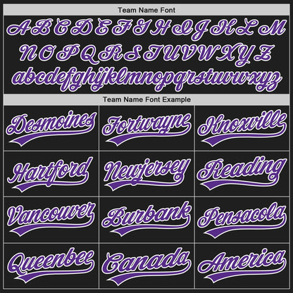 Custom Stitched Black Purple-White Baseball Pullover Sweatshirt Hoodie