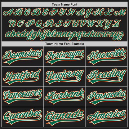 Custom Stitched Black Kelly Green Orange-White Baseball Pullover Sweatshirt Hoodie