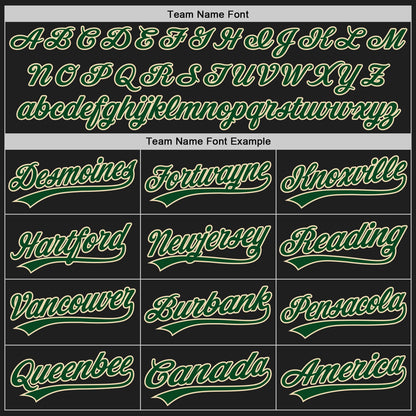 Custom Stitched Black Green-Cream Baseball Pullover Sweatshirt Hoodie