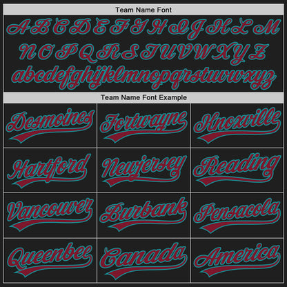 Custom Stitched Black Crimson-Teal Baseball Pullover Sweatshirt Hoodie