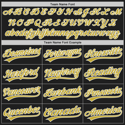 Custom Stitched Black Old Gold-White Baseball Pullover Sweatshirt Hoodie