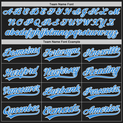 Custom Stitched Black Powder Blue-White Baseball Pullover Sweatshirt Hoodie