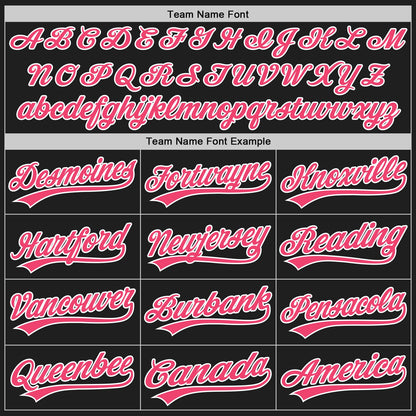 Custom Stitched Black Neon Pink-White Baseball Pullover Sweatshirt Hoodie