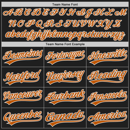 Custom Stitched Black Texas Orange-White Baseball Pullover Sweatshirt Hoodie