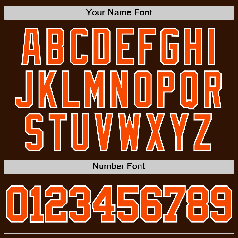 Custom Brown Orange-White Authentic Basketball Jersey