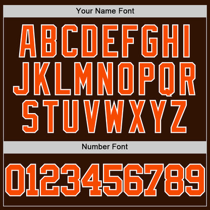 Custom Brown Orange-White Authentic Basketball Jersey
