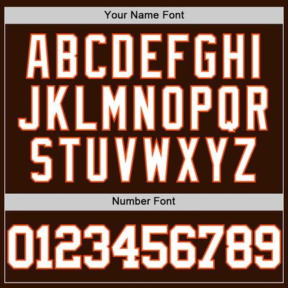 Custom Brown White-Orange Authentic Basketball Jersey