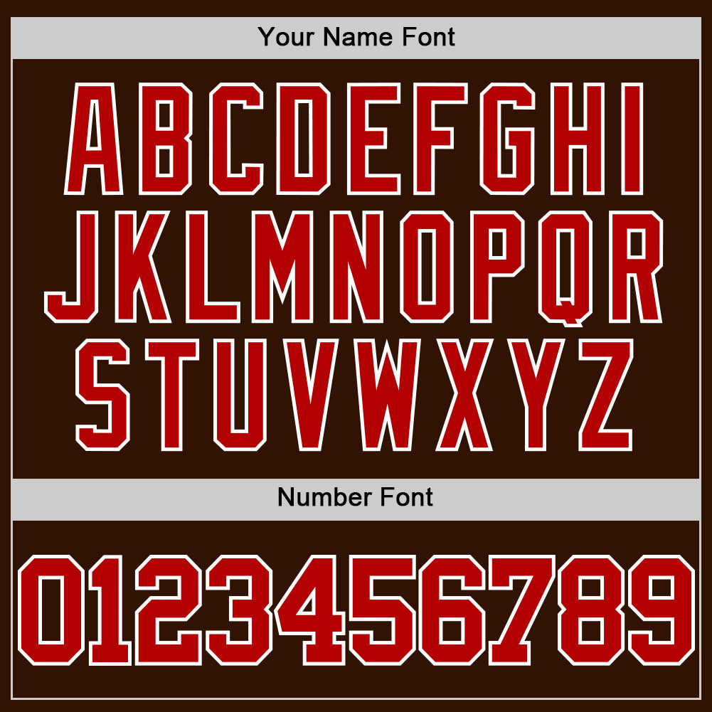 Custom Brown Red-White Authentic Basketball Jersey