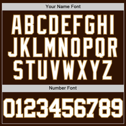 Custom Brown White-Old Gold Authentic Basketball Jersey