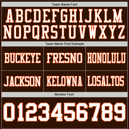 Custom Brown White-Orange Authentic Football Jersey