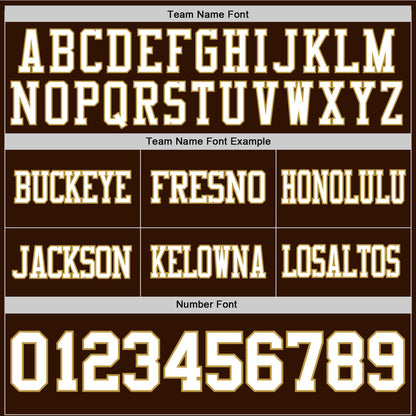 Custom Brown White-Old Gold Authentic Football Jersey