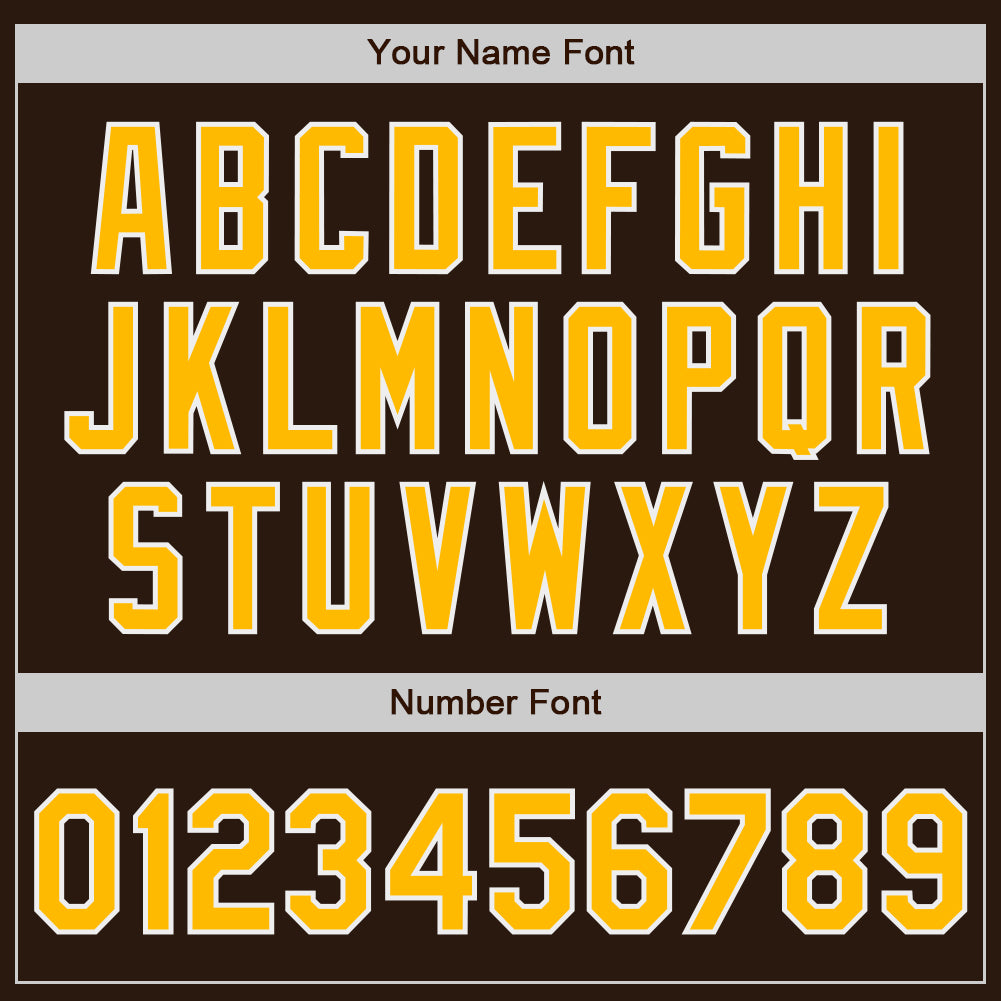 Custom Stitched Brown Gold-White Baseball Pullover Sweatshirt Hoodie