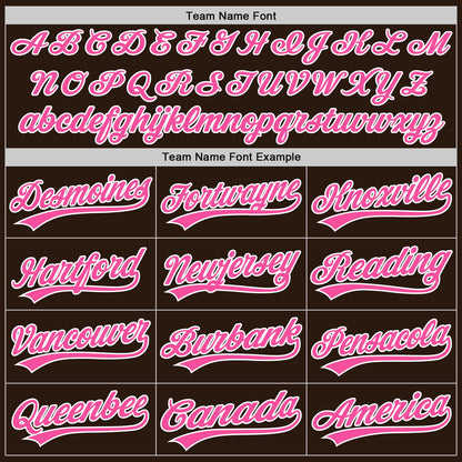 Custom Stitched Brown Pink-White Baseball Pullover Sweatshirt Hoodie