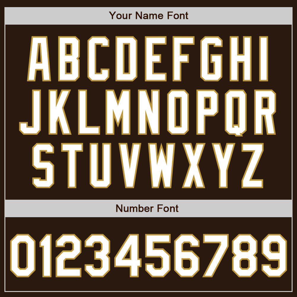 Custom Stitched Brown White-Old Gold Baseball Pullover Sweatshirt Hoodie