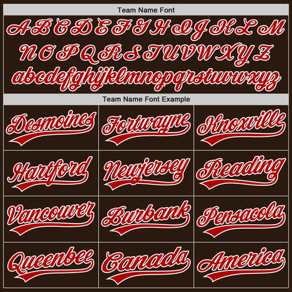 Custom Stitched Brown Red-White Baseball Pullover Sweatshirt Hoodie