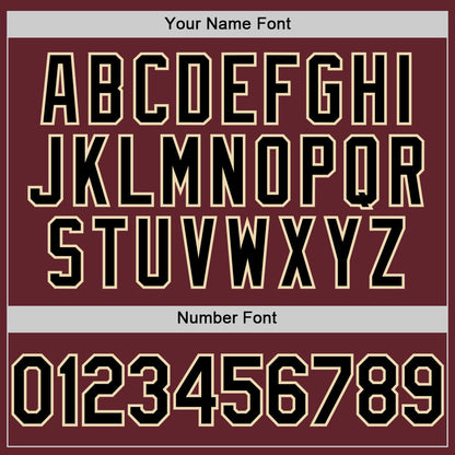 Custom Burgundy Black-Cream Performance T-Shirt
