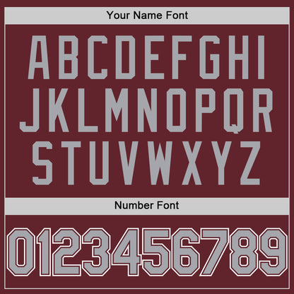 Custom Burgundy Gray-White Performance T-Shirt