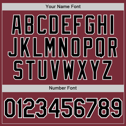 Custom Burgundy Black-White Authentic Baseball Jersey