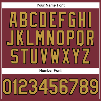 Custom Burgundy Old Gold-Black Performance T-Shirt