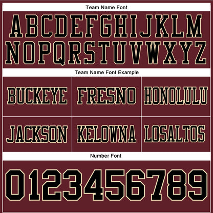 Custom Burgundy Black-City Cream Authentic Football Jersey